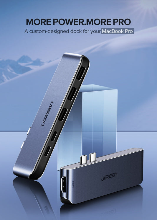 Dual Type-C 5 In 1 To 3*Usb3.0+ Usb-C Female+Pd Converter (50775)