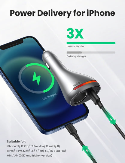 84W Dual Port Car Charger (Space Grey)