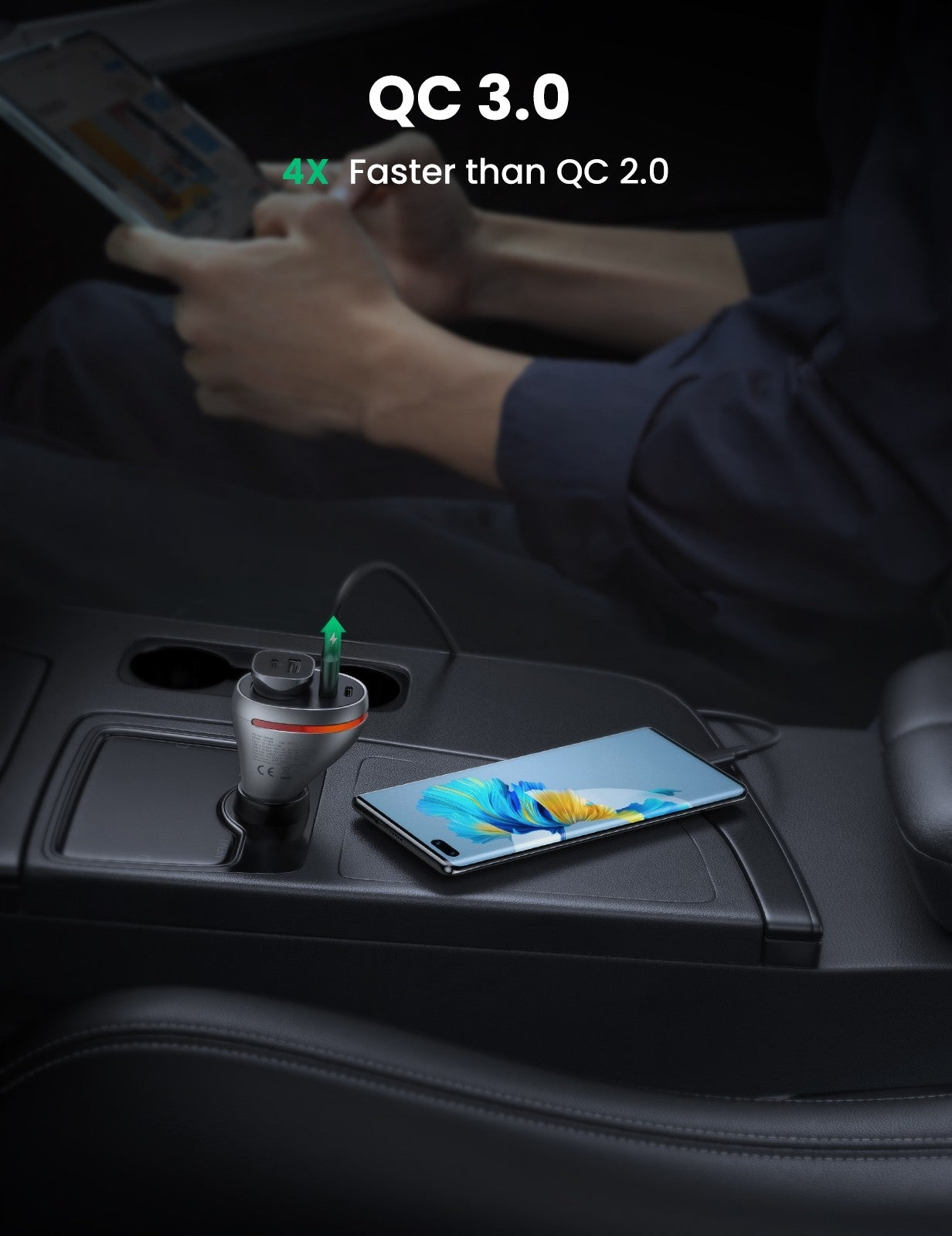 84W Dual Port Car Charger (Space Grey)