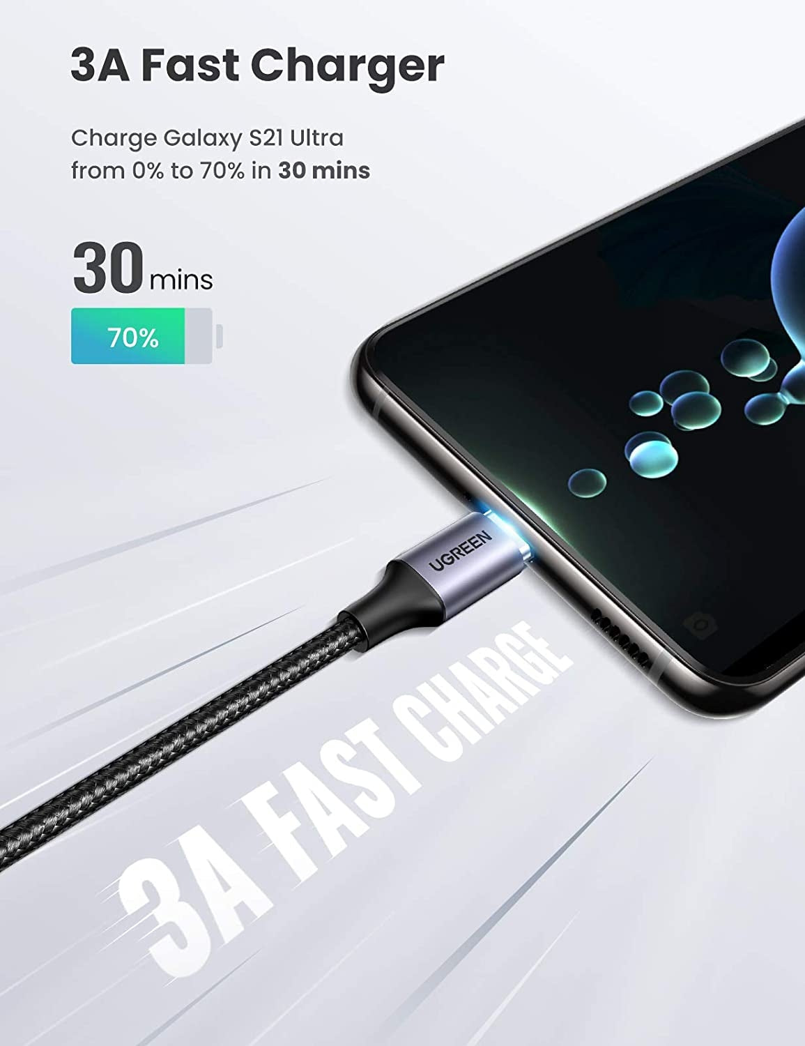 80714 Usb-C 2.0 To Angle Usb-C Cable Black 3M