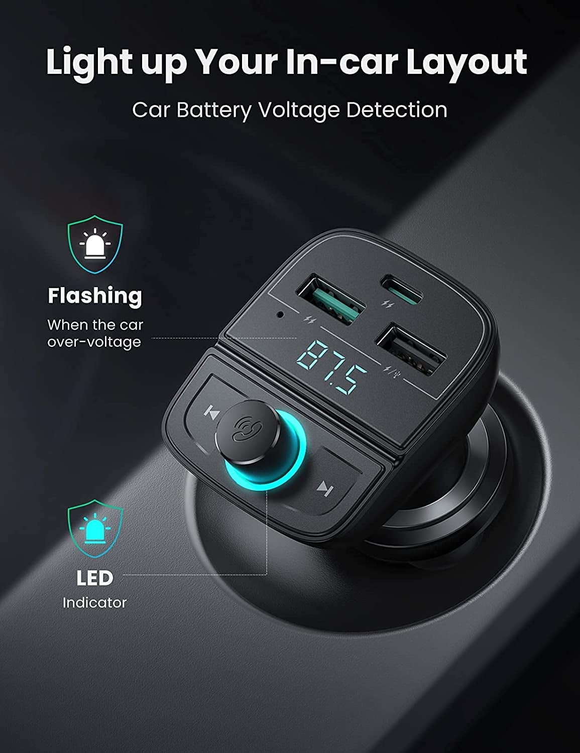 80910 Car Bluetooth 5.0 Fm Transmitter