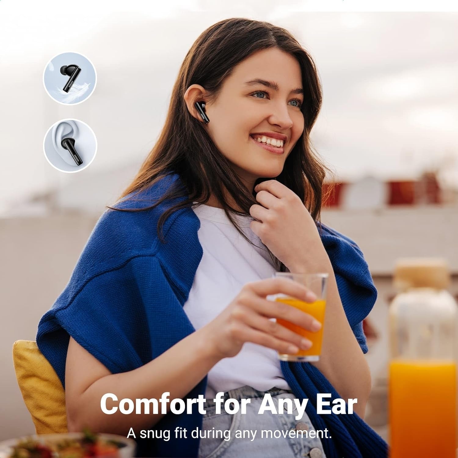 Hitune T3 Active Noise-Cancelling Wireless Earbuds (Black)