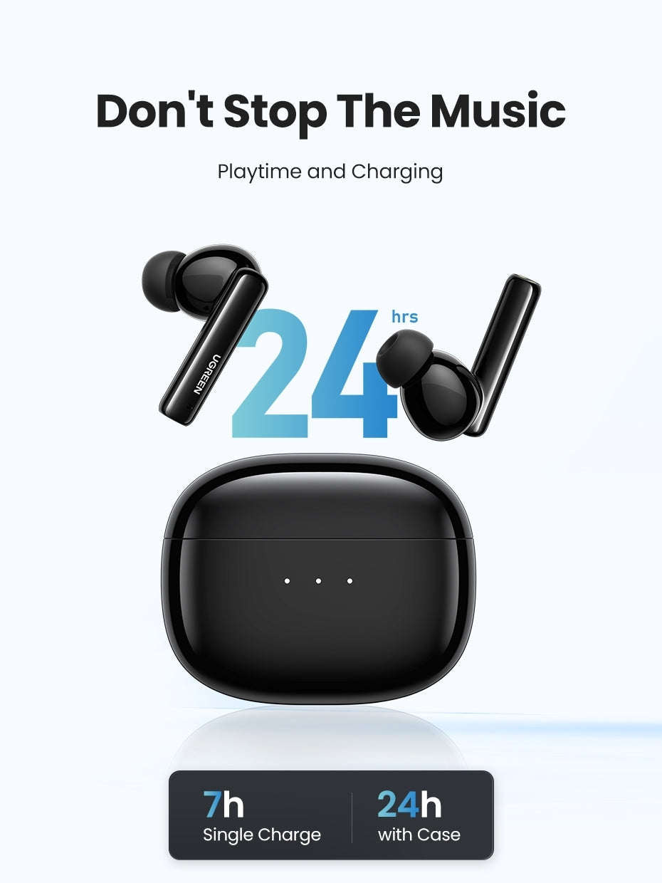 Hitune T3 Active Noise-Cancelling Wireless Earbuds (Black)