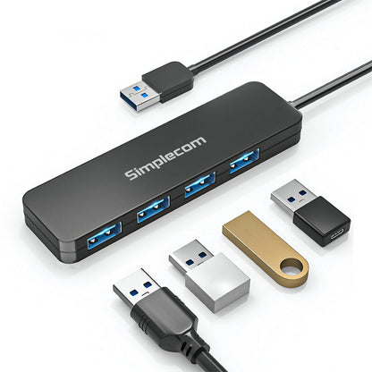 Usb 3.0 (Usb 3.2 Gen 1) Superspeed 4 Port Hub For Pc Laptop