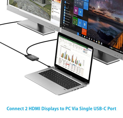 Da330 Usb-C To Dual Hdmi Mst Adapter 4K@60Hz With Pd And Audio Out