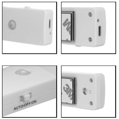 Rechargeable Infrared Motion Sensor Wall Led Night Light Torch (Cool White)