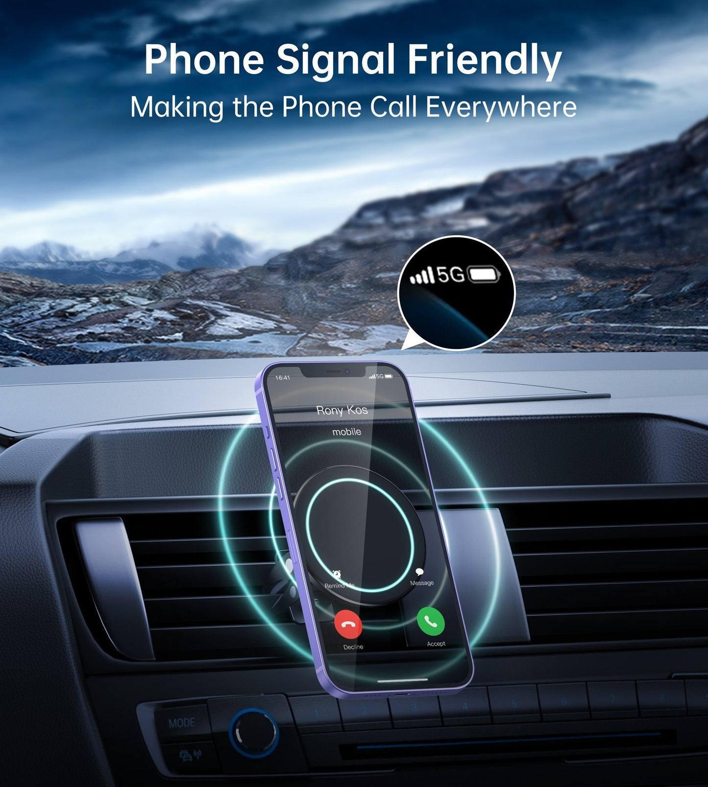At0004 Magsafe Iphone 12 Magnetic Car Mount Car Air Vent Phone Holder