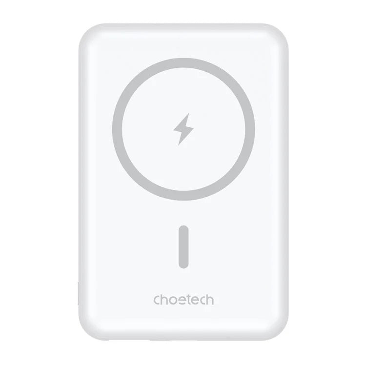 Sleek 5000mAh Wireless Magnetic Power Bank - White