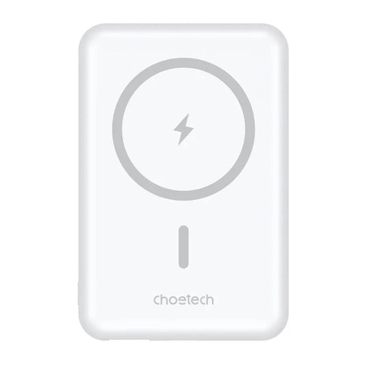 Sleek 5000mAh Wireless Magnetic Power Bank - White