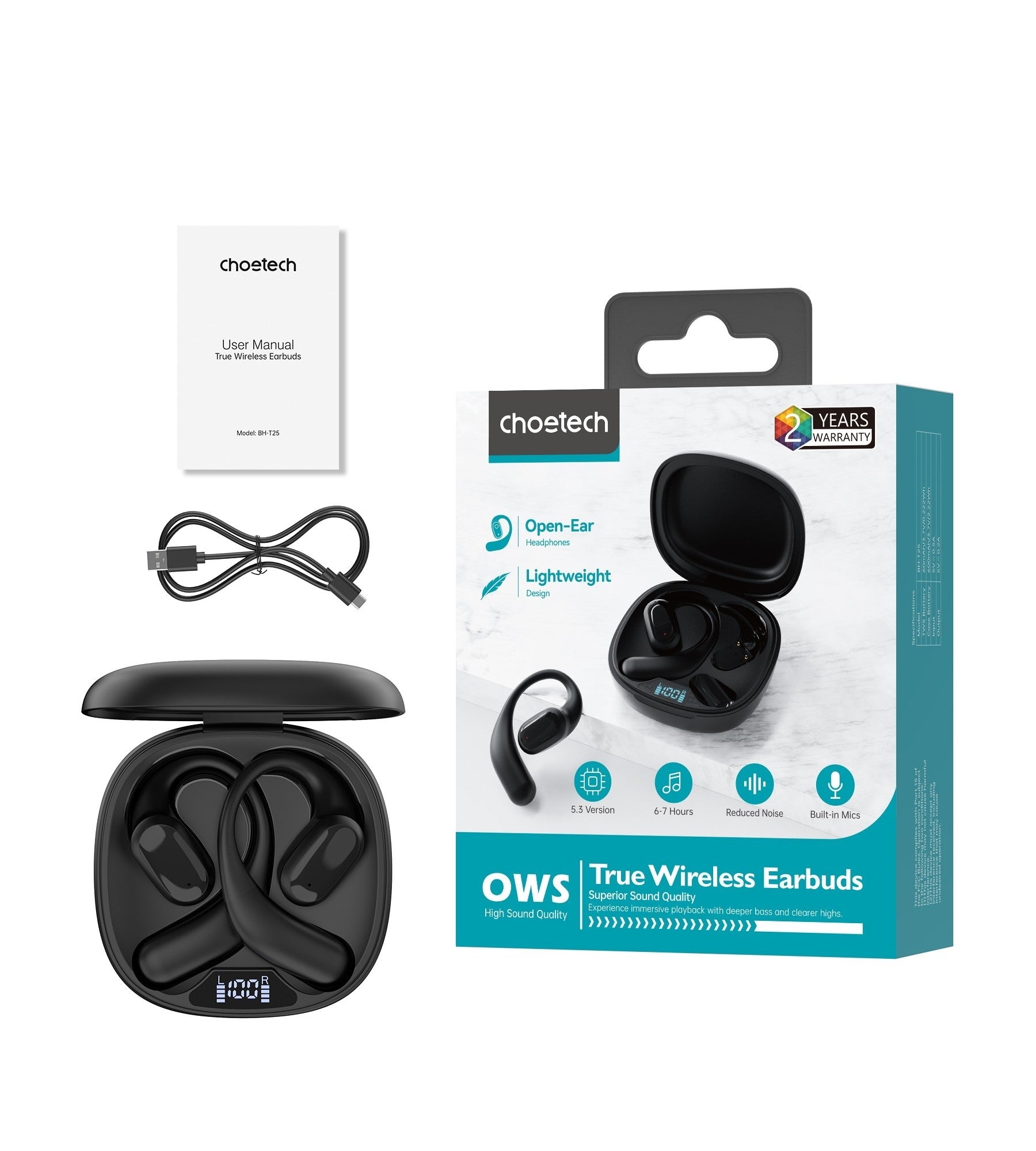 Painless New Concept Bluetooth Earbuds TWS Black