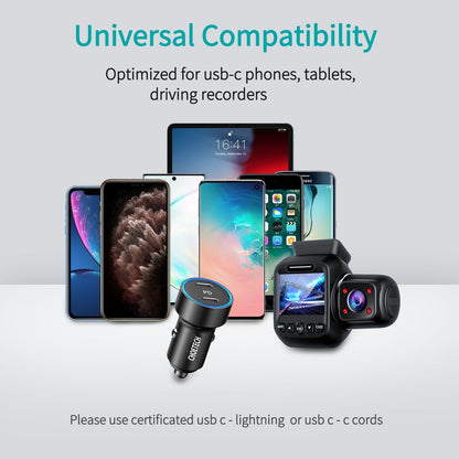 2-Port 40W Usb-C Car Charger Adapter
