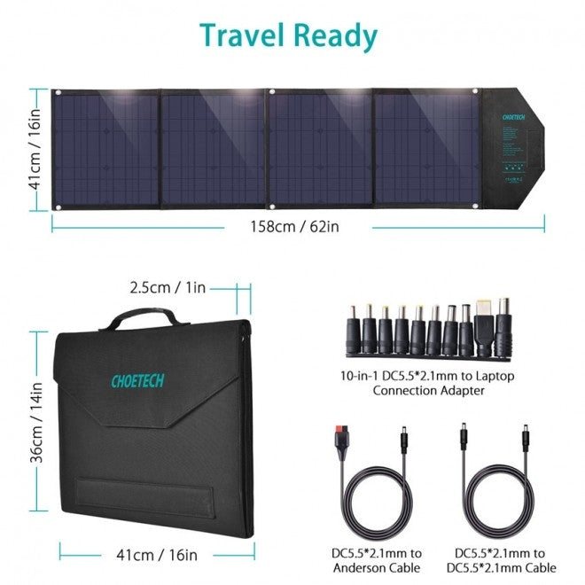 Sc007 Solar Panel Portable Charger 80W 18V With Usb-C Pd 30W