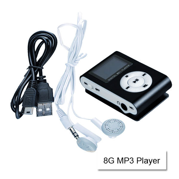 16G Mp3 Music Player With Usb Cable & Earphone Black