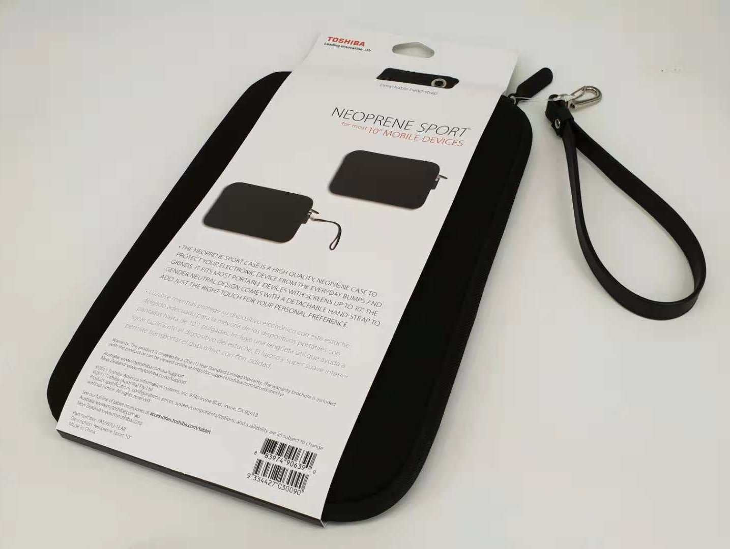 Neoprene Sport Black Case For 10" Tablet