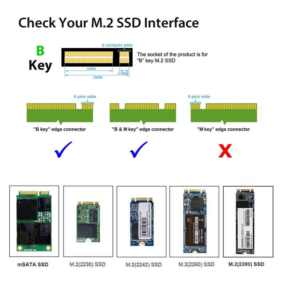 Sa207 Msata + M.2 (Ngff) To Sata 2 In 1 Combo Adapter