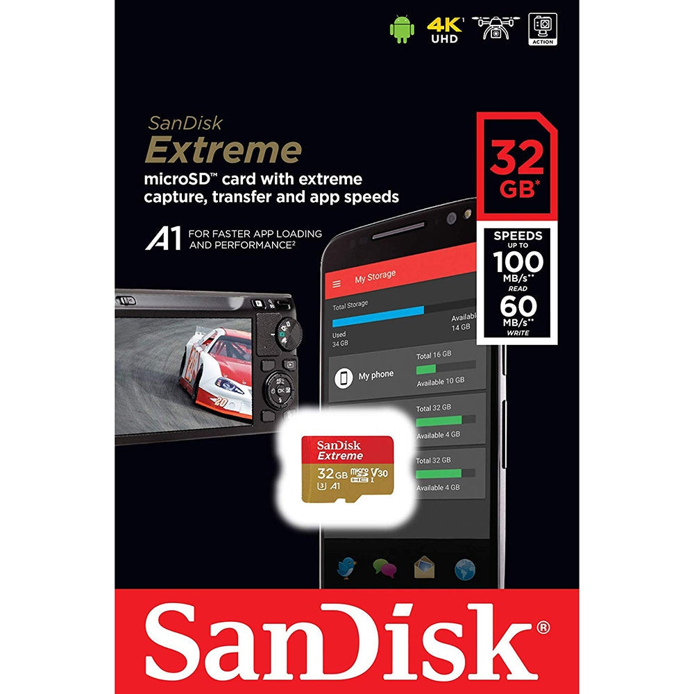 32Gb Micro Sdhc Extreme A1 V30, Uhs-I/ U3 ,No  Sd Adapter
