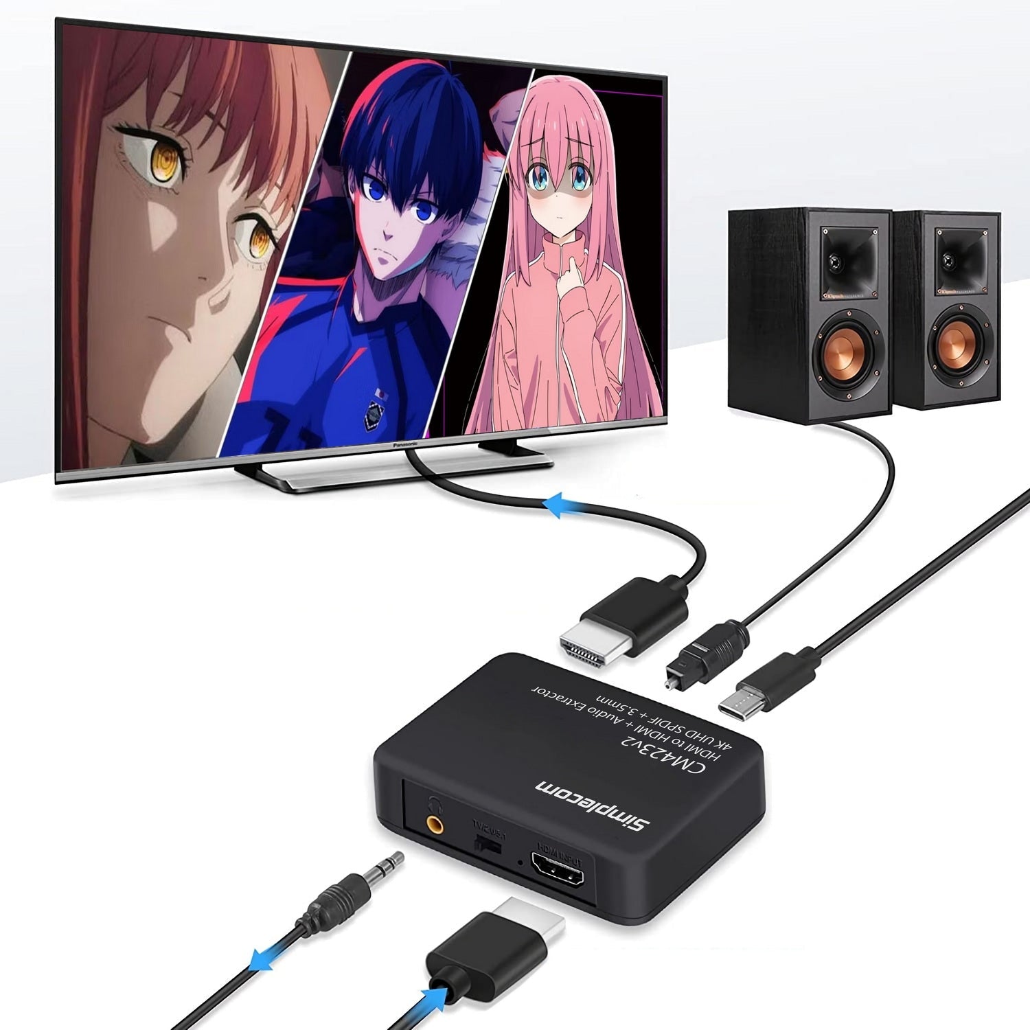 HDMI 2.0 Audio Extractor - Optical SPDIF & 3.5mm Stereo, ARC 4K@60Hz