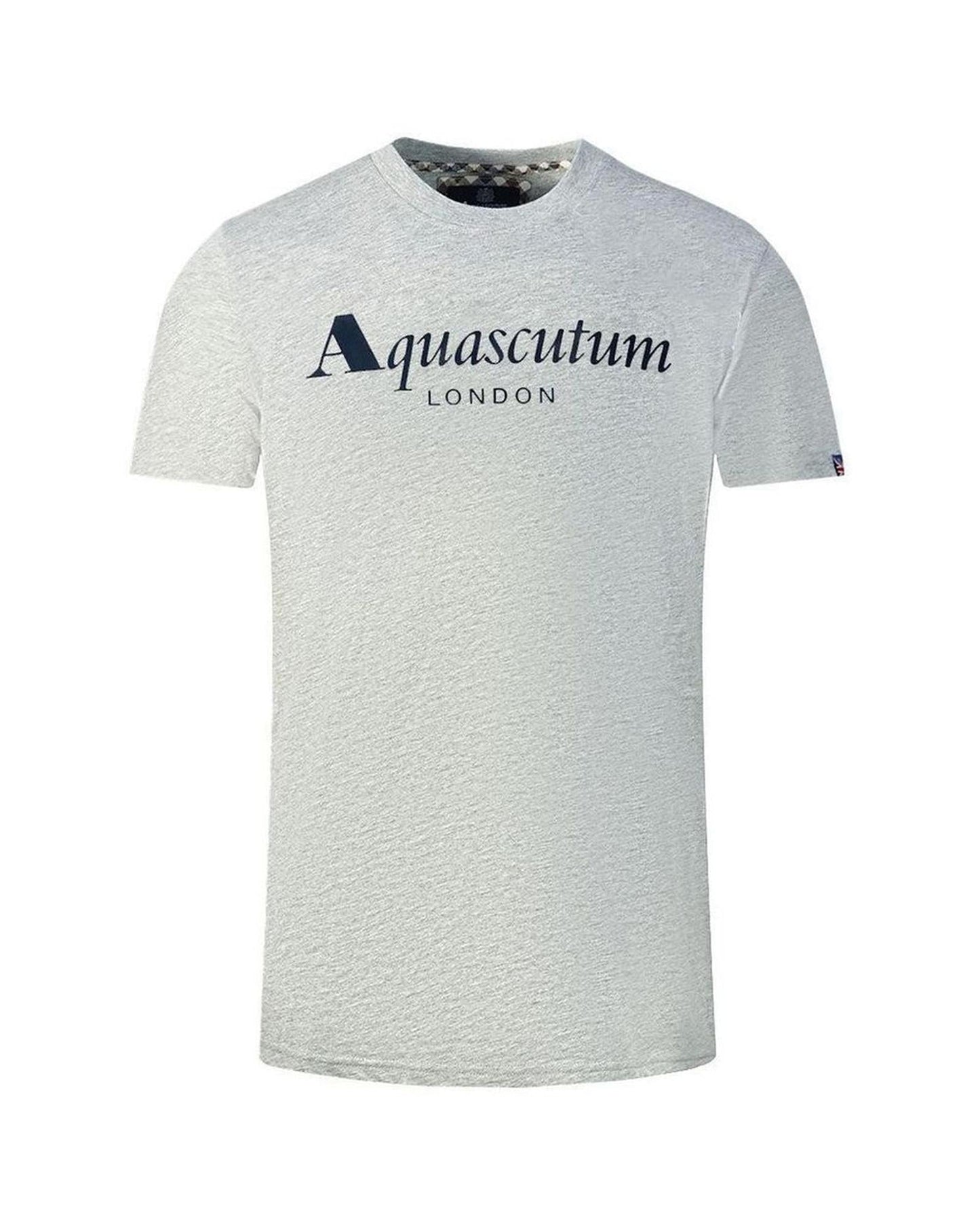 Aquascutum Men'S Midnight Blue/White/Grey Cotton Tee Shirt