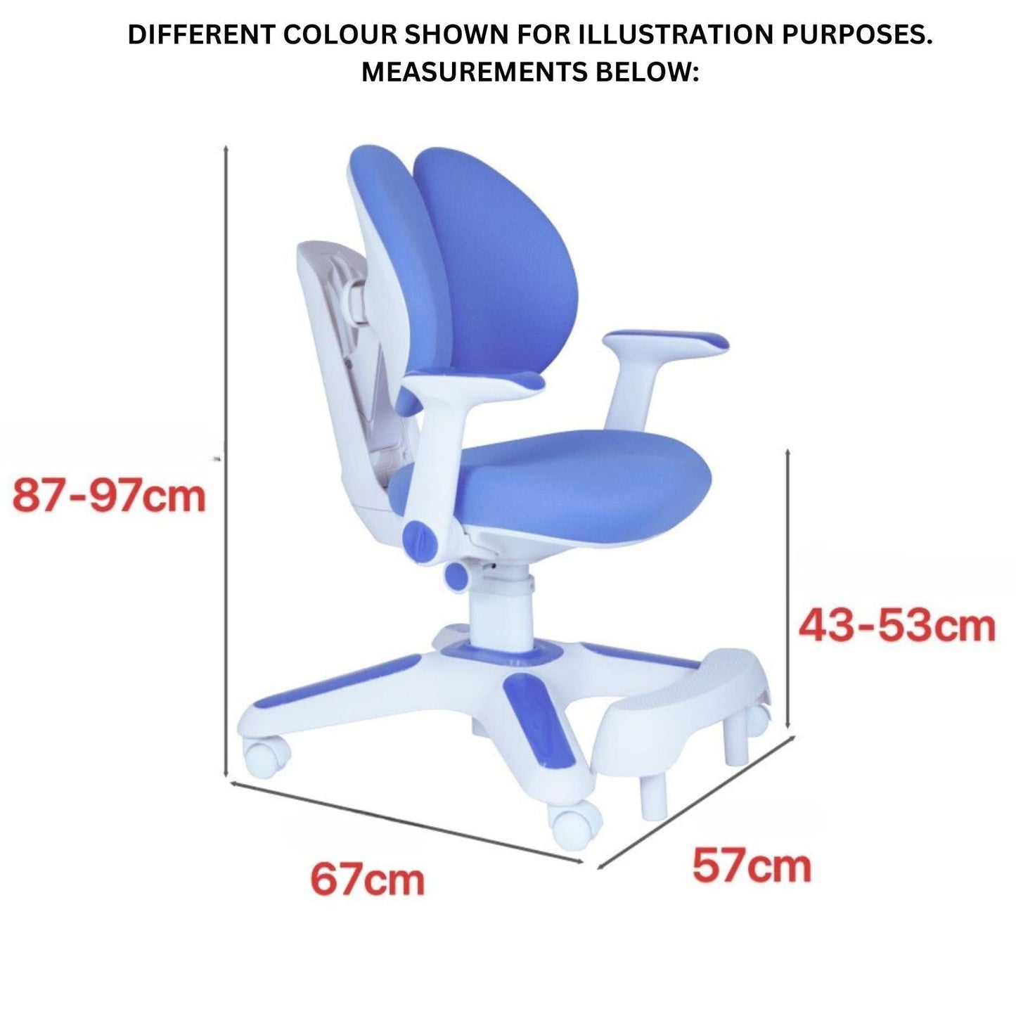 Kids Ergonomic Study Desk & Chair Set - Blue/Pink