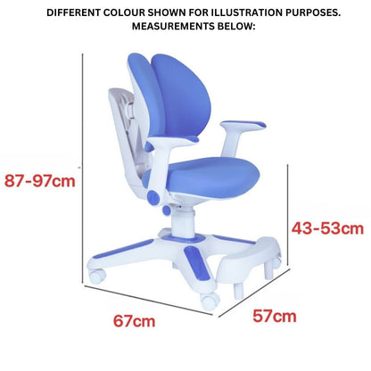 Kids Ergonomic Study Desk & Chair Set - Blue/Pink