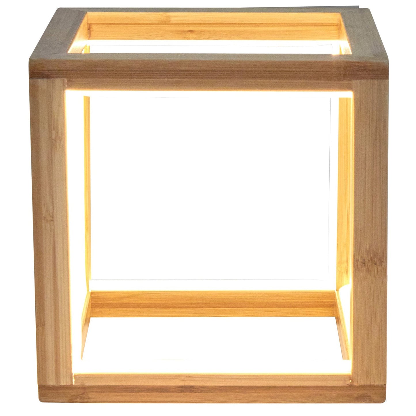 Bamboo Cube Led Lamp - Natural