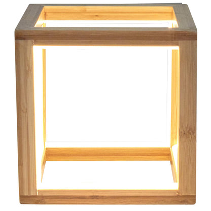 Bamboo Cube Led Lamp - Natural