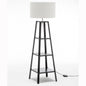 3 Tier Natural Wood Floor Lamp W/ Storage Shelves