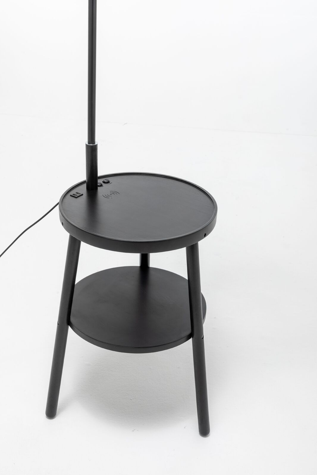 Tripod Floor Lamp Side Table With Shelf & Usb Charger