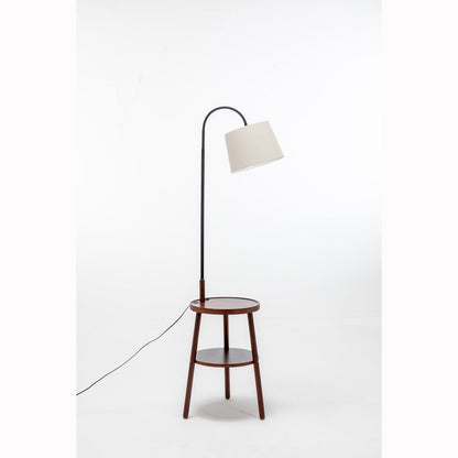 Tripod Floor Lamp Side Table With Shelf & Usb Charger