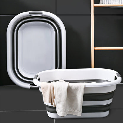 40L Collapsible Laundry Basket - Grey/White