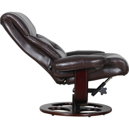 Julio Leather Reclining Lounge Arm Chair With Ottoman