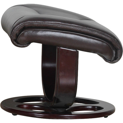 Julio Leather Reclining Lounge Arm Chair With Ottoman