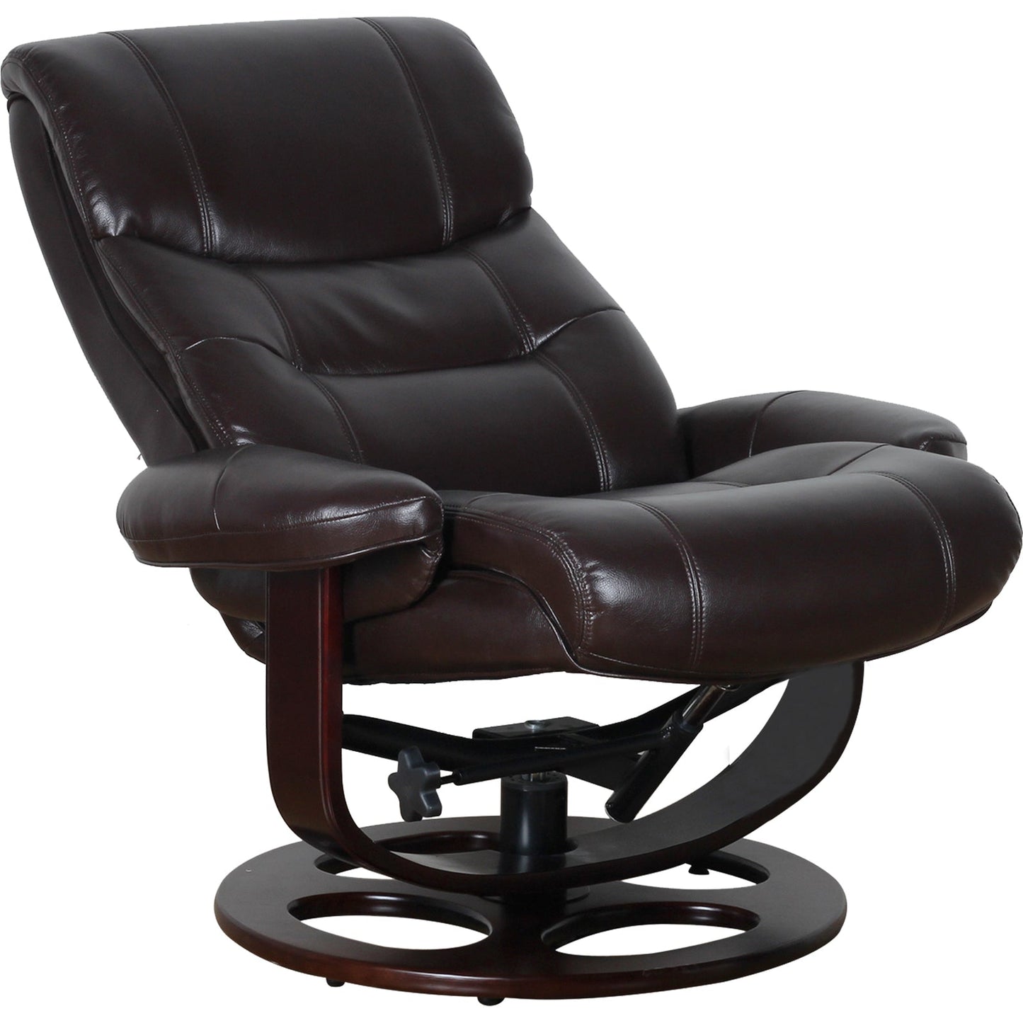 Julio Leather Reclining Lounge Arm Chair With Ottoman