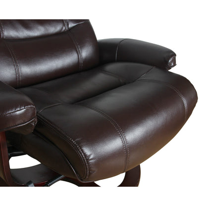 Julio Leather Reclining Lounge Arm Chair With Ottoman