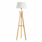 Large Bamboo Tripod Floor Lamp - Linen Shade
