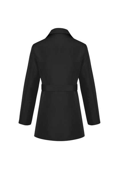 Womens Winter Button Long Trench Coat Jacket Parka Overcoat - Black - Xx-Large