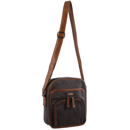 Canvas Cross Body Messenger Bag Mens Ladies Satchel Day Pack - Black
