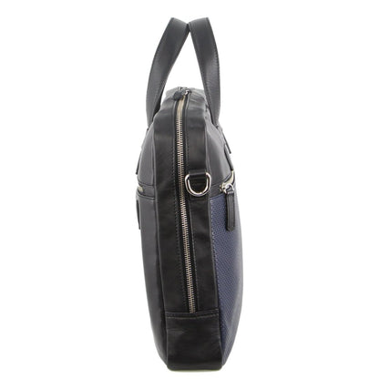 Pierre Cardin Men's Pebbled Leather 15" Laptop Bag - Black