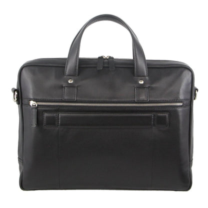 Pierre Cardin Men's Pebbled Leather 15" Laptop Bag - Black