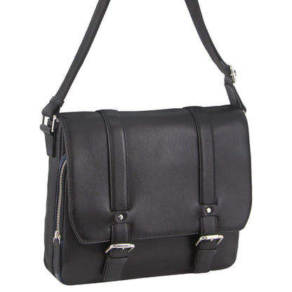 Pierre Cardin Pebbled Leather 13" Laptop Bag - Black