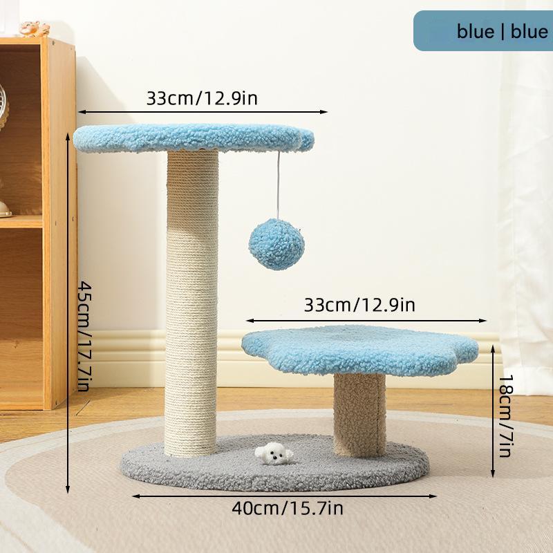 Pink Compact Cat Climbing Frame with Dual-Level Sisal Posts and Playful Design
