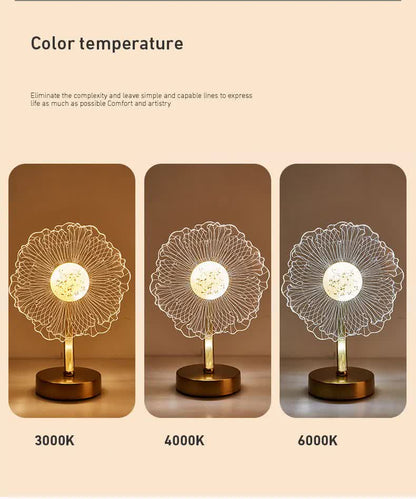 Petal Shape Luxury Acrylic Table Lamp - Modern USB Powered Night Light