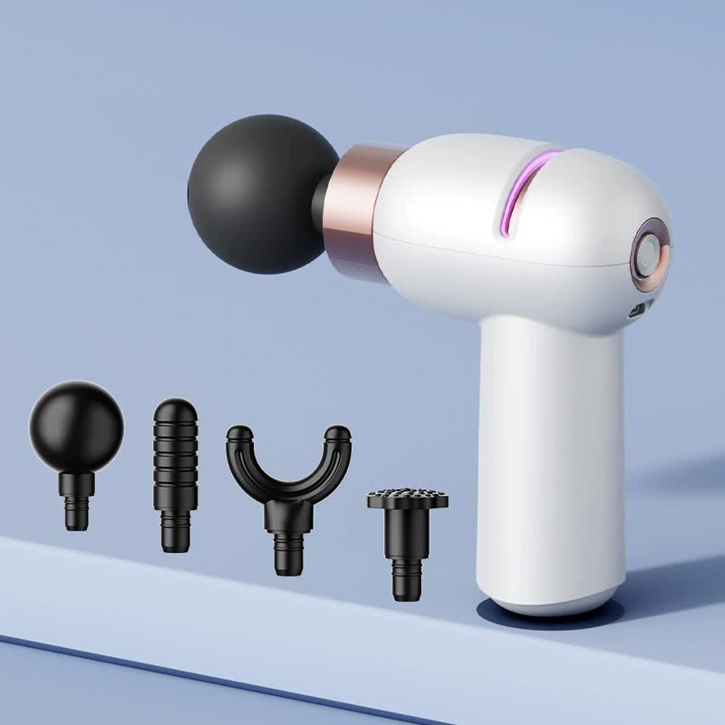 Portable White Massage Gun - Quiet 6 Speeds