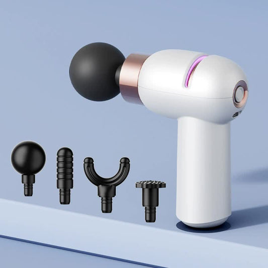 Portable White Massage Gun - Quiet 6 Speeds