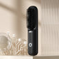 Sleek Wireless Hair Straightening Brush - Black Rechargeable