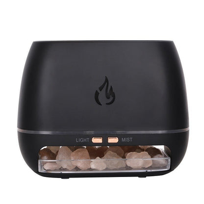 Sleek Black Flame Diffuser - Aromatherapy & Humidifier with Light