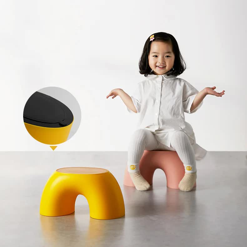 Elegant Yellow Minimalist Footstool - Durable & Anti-Slip