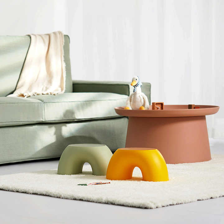 Elegant Yellow Minimalist Footstool - Durable & Anti-Slip