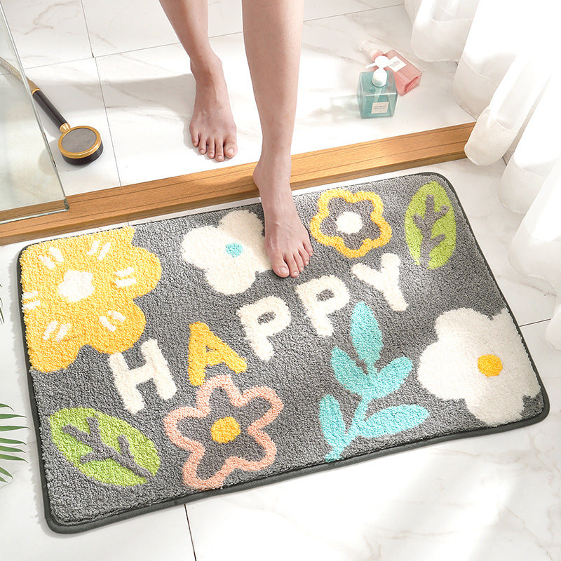 Super Absorbent Non-Slip Bath Mat - Grey Stone 40x60CM