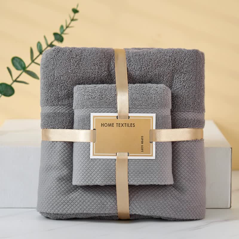 Soft Beige Absorbent Towel Set - Wrap & Bath Towels